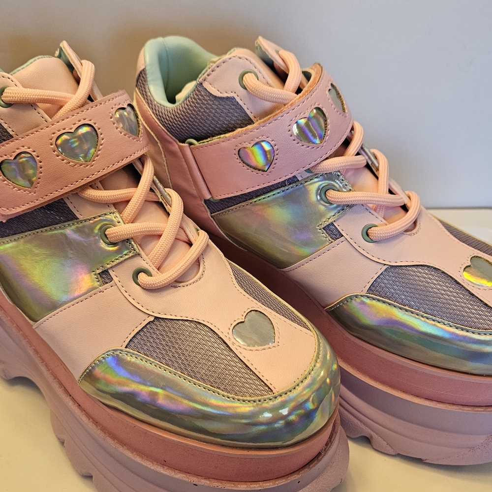 🥯♡Fairywalker Platform Sneakers - Holographic - Picture 3 of 8